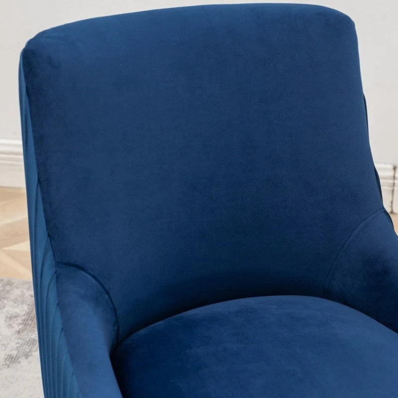 Chaise de salle à manger ou chaise de coiffeuse SEYNAR Modern Glam en velours plissé bouclé, lot de 4 avec poignée arrière