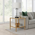 Table d'appoint carrée large Hera 20 avec étagère miroir