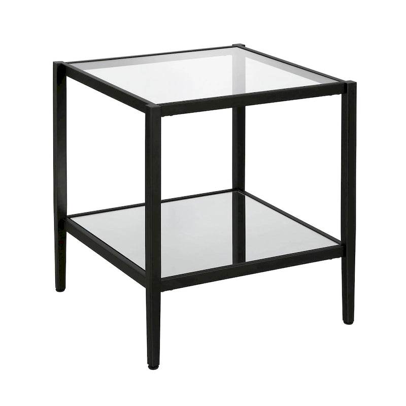 Table d'appoint carrée large Hera 20 avec étagère miroir