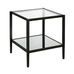 Table d'appoint carrée large Hera 20 avec étagère miroir