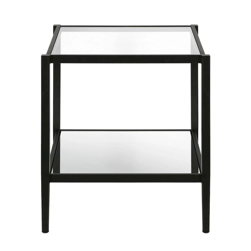 Table d'appoint carrée large Hera 20 avec étagère miroir