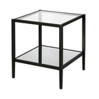 Table d'appoint carrée large Hera 20 avec étagère miroir