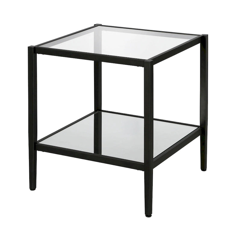 Table d'appoint carrée large Hera 20 avec étagère miroir