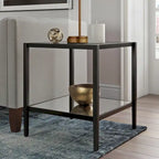 Table d'appoint carrée large Hera 20 avec étagère miroir