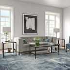 Table d'appoint carrée large Hera 20 avec étagère miroir