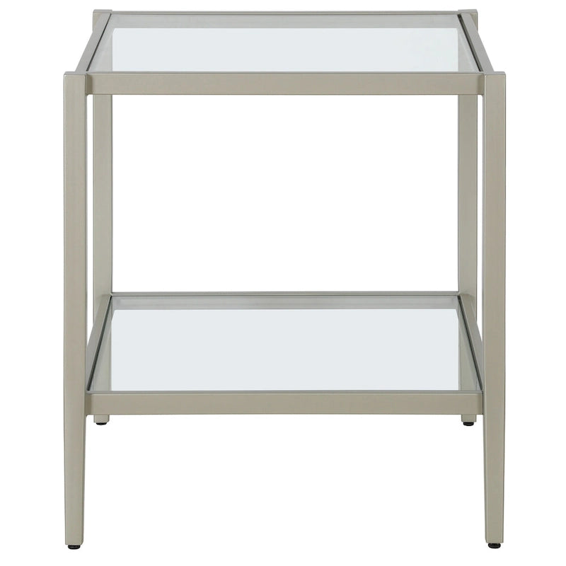 Table d'appoint carrée large Hera 20 avec étagère miroir