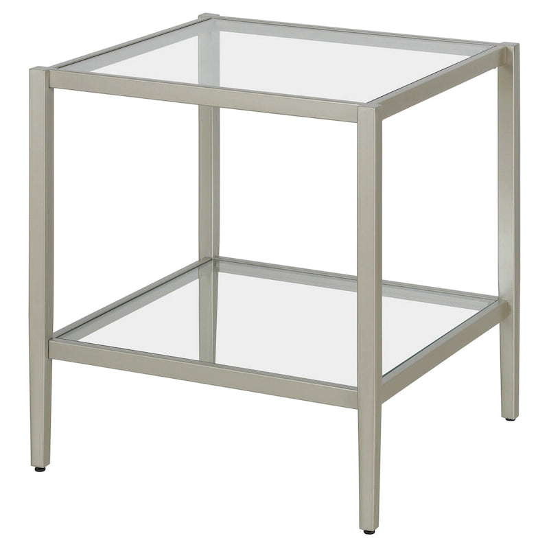 Table d'appoint carrée large Hera 20 avec étagère miroir