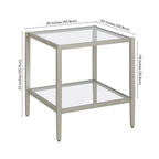 Table d'appoint carrée large Hera 20 avec étagère miroir