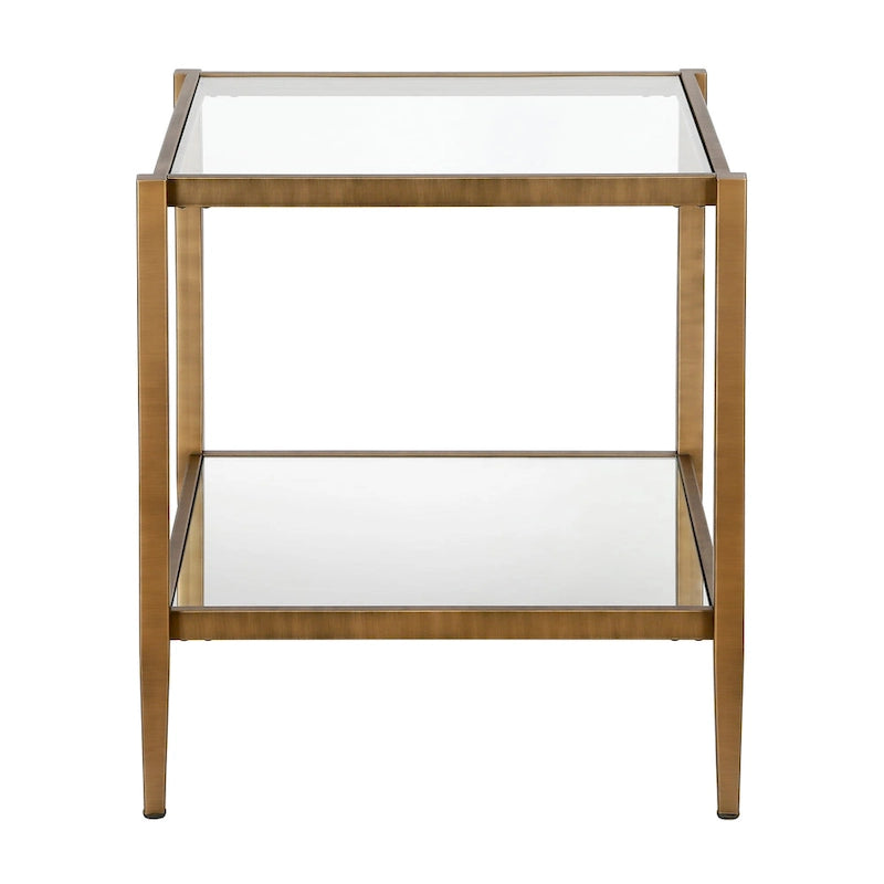 Table d'appoint carrée large Hera 20 avec étagère miroir