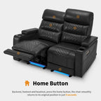 MCombo Canapé inclinable électrique avec appuie-têtes réglables, sièges de cinéma maison avec rangement dans les accoudoirs, similicuir HTS470