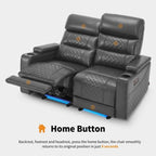 MCombo Canapé inclinable électrique avec appuie-têtes réglables, sièges de cinéma maison avec rangement dans les accoudoirs, similicuir HTS470