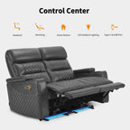 MCombo Canapé inclinable électrique avec appuie-têtes réglables, sièges de cinéma maison avec rangement dans les accoudoirs, similicuir HTS470