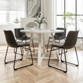 Roundhill Furniture Varna, Set da pranzo rotondo da 5 pezzi, tavolo da pranzo con base a cavalletto e 4 sedie