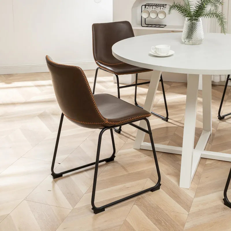 Roundhill Furniture Varna, Set da pranzo rotondo da 5 pezzi, tavolo da pranzo con base a cavalletto e 4 sedie