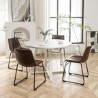 Roundhill Furniture Varna, Set da pranzo rotondo da 5 pezzi, tavolo da pranzo con base a cavalletto e 4 sedie