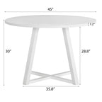 Roundhill Furniture Varna, Set da pranzo rotondo da 5 pezzi, tavolo da pranzo con base a cavalletto e 4 sedie