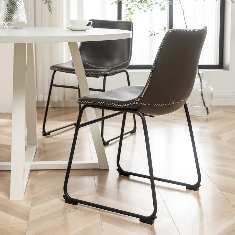Roundhill Furniture Varna, Set da pranzo rotondo da 5 pezzi, tavolo da pranzo con base a cavalletto e 4 sedie