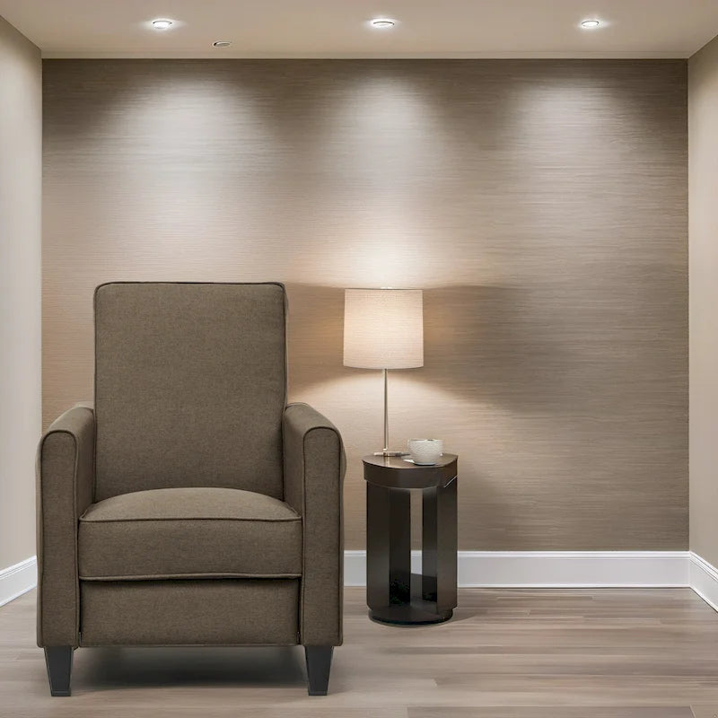 Poltrona Reclinabile Pushback per Home Theater - Poltrona Reclinabile Compatta con Braccioli e Poggiapiedi Regolabile, Ideale per Piccoli Spazi