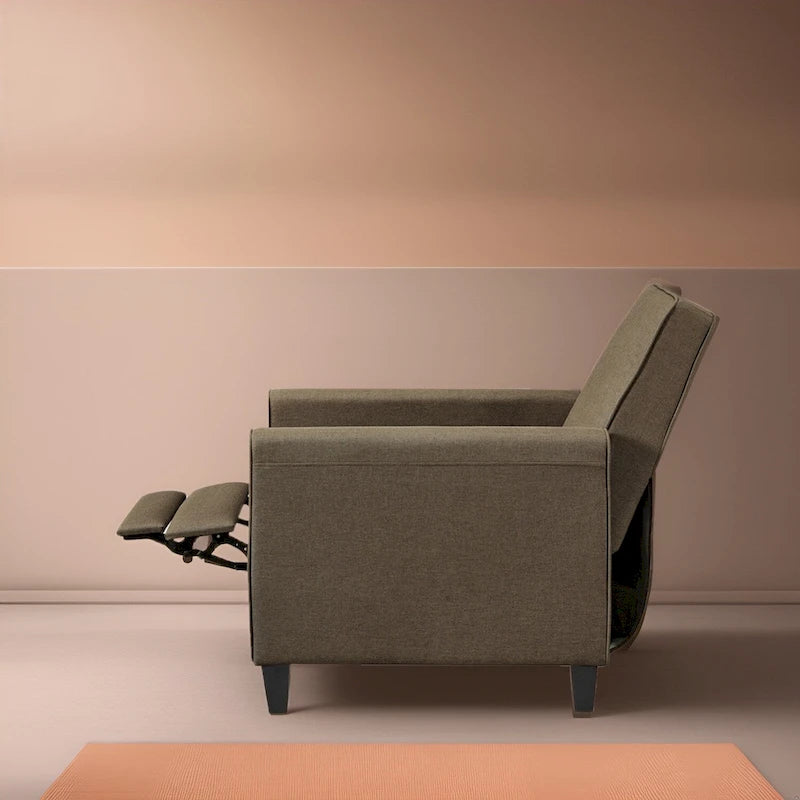 Poltrona Reclinabile Pushback per Home Theater - Poltrona Reclinabile Compatta con Braccioli e Poggiapiedi Regolabile, Ideale per Piccoli Spazi