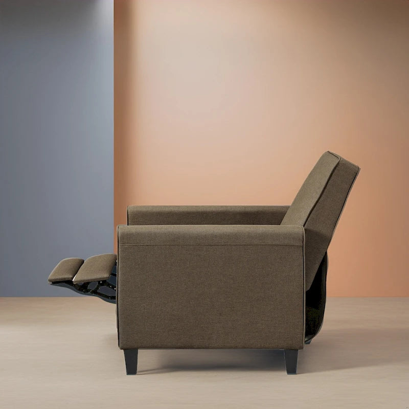 Poltrona Reclinabile Pushback per Home Theater - Poltrona Reclinabile Compatta con Braccioli e Poggiapiedi Regolabile, Ideale per Piccoli Spazi