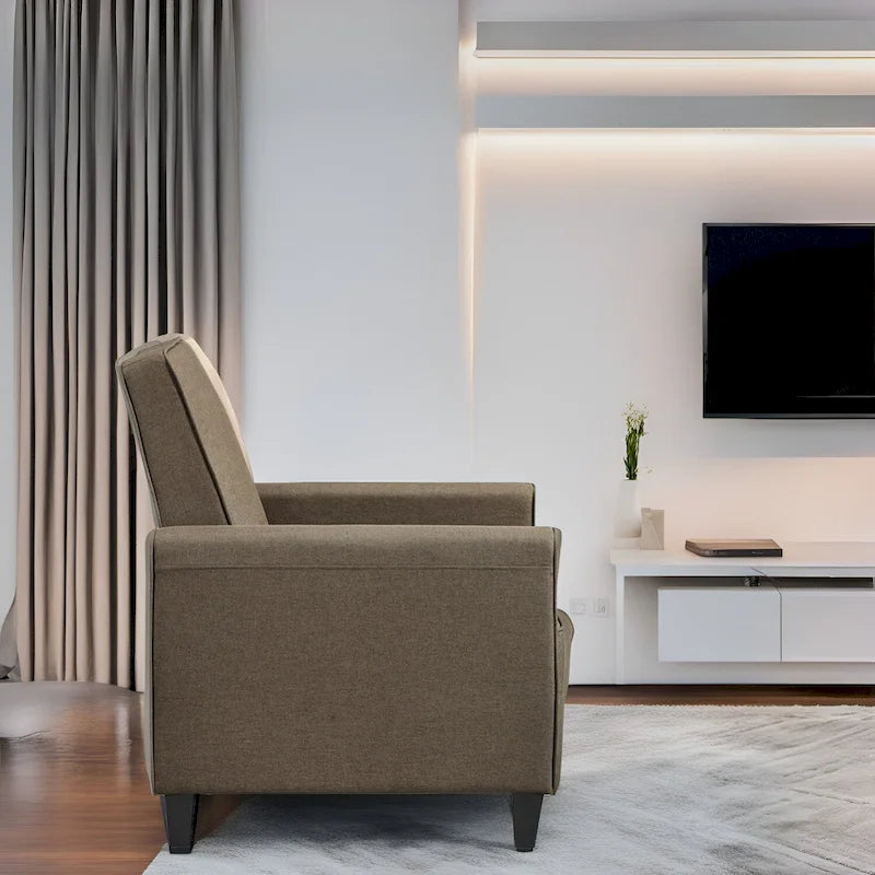 Poltrona Reclinabile Pushback per Home Theater - Poltrona Reclinabile Compatta con Braccioli e Poggiapiedi Regolabile, Ideale per Piccoli Spazi
