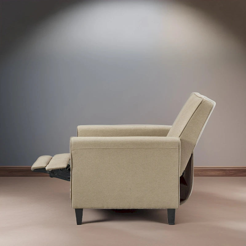 Poltrona Reclinabile Pushback per Home Theater - Poltrona Reclinabile Compatta con Braccioli e Poggiapiedi Regolabile, Ideale per Piccoli Spazi