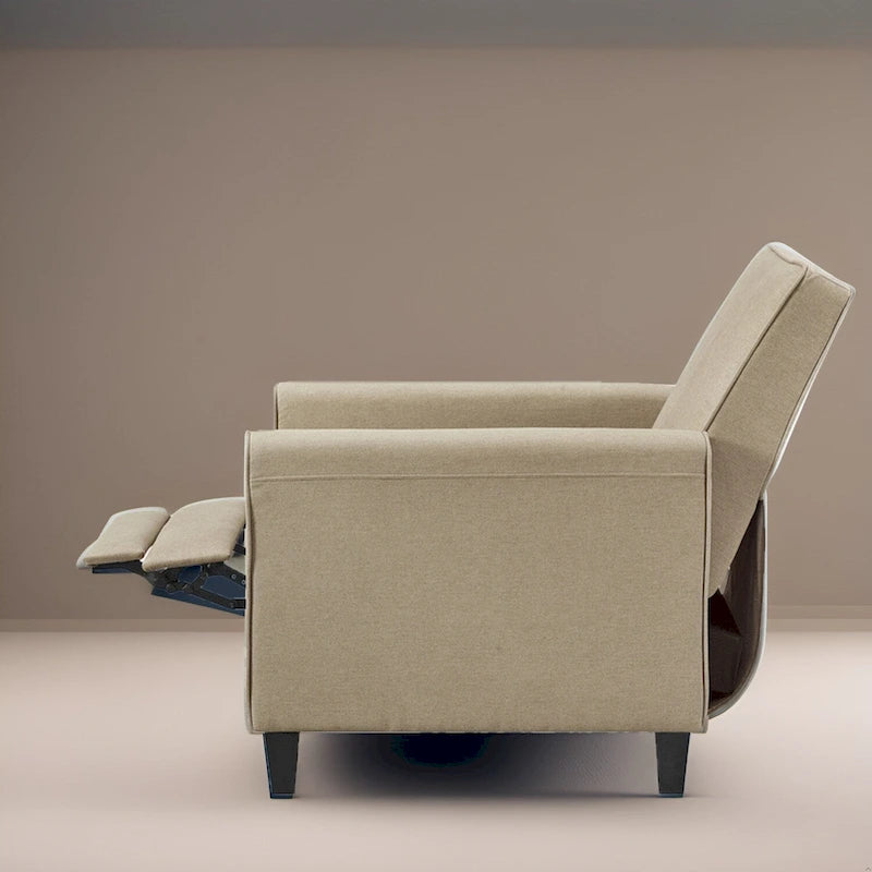 Poltrona Reclinabile Pushback per Home Theater - Poltrona Reclinabile Compatta con Braccioli e Poggiapiedi Regolabile, Ideale per Piccoli Spazi
