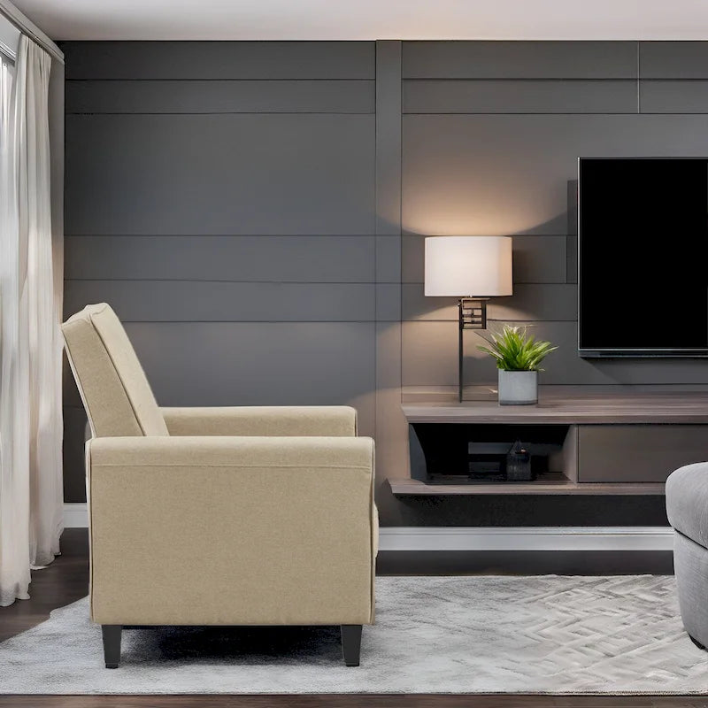 Poltrona Reclinabile Pushback per Home Theater - Poltrona Reclinabile Compatta con Braccioli e Poggiapiedi Regolabile, Ideale per Piccoli Spazi