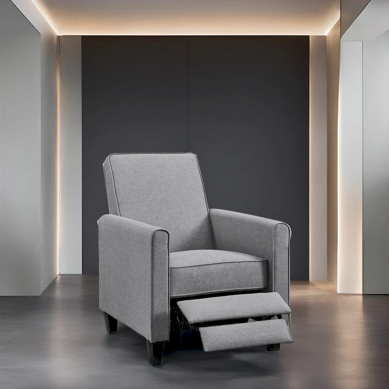 Poltrona Reclinabile Pushback per Home Theater - Poltrona Reclinabile Compatta con Braccioli e Poggiapiedi Regolabile, Ideale per Piccoli Spazi