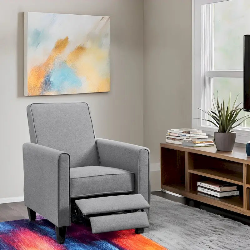 Poltrona Reclinabile Pushback per Home Theater - Poltrona Reclinabile Compatta con Braccioli e Poggiapiedi Regolabile, Ideale per Piccoli Spazi