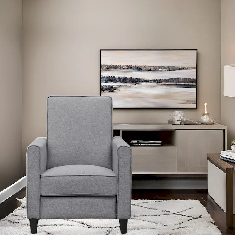 Poltrona Reclinabile Pushback per Home Theater - Poltrona Reclinabile Compatta con Braccioli e Poggiapiedi Regolabile, Ideale per Piccoli Spazi