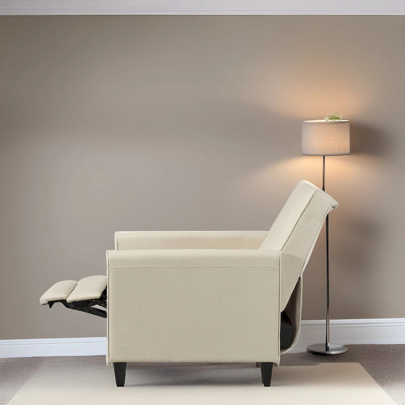 Poltrona Reclinabile Pushback per Home Theater - Poltrona Reclinabile Compatta con Braccioli e Poggiapiedi Regolabile, Ideale per Piccoli Spazi