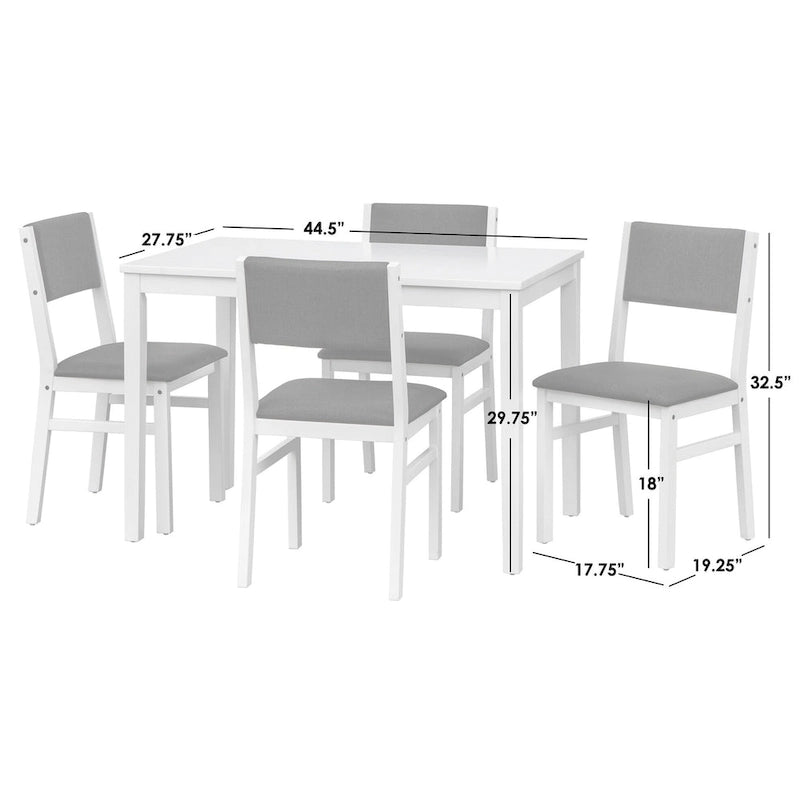 Set da pranzo Simple Living Jules 5 pezzi in legno massello