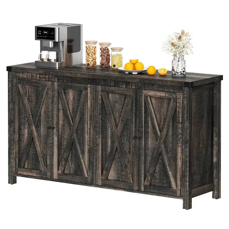 Moasis Mobile da Credenza da Cucina con Quattro Ante da 55 pollici in Stile Farmhouse