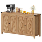 Moasis Mobile da Credenza da Cucina con Quattro Ante da 55 pollici in Stile Farmhouse