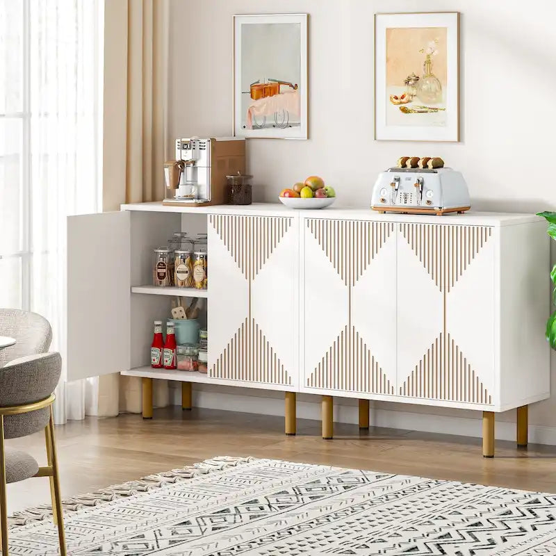Mobile credenza a buffet da 58 pollici con ante, mobiletto indipendente