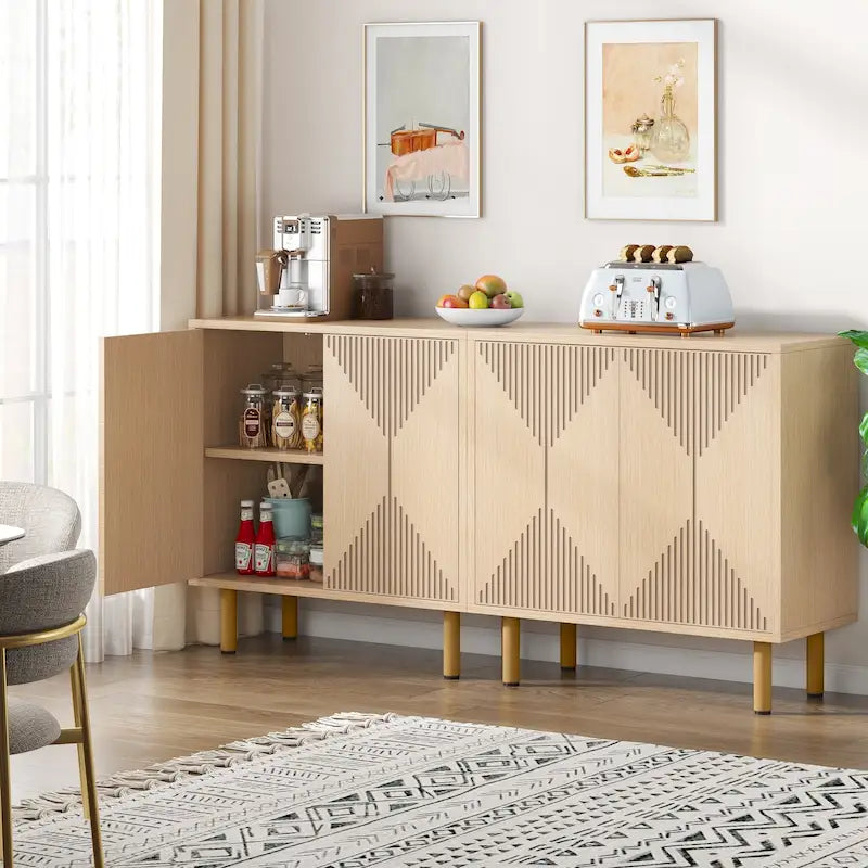 Mobile credenza a buffet da 58 pollici con ante, mobiletto indipendente