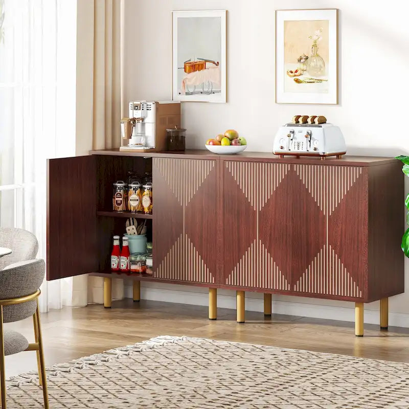 Mobile credenza a buffet da 58 pollici con ante, mobiletto indipendente