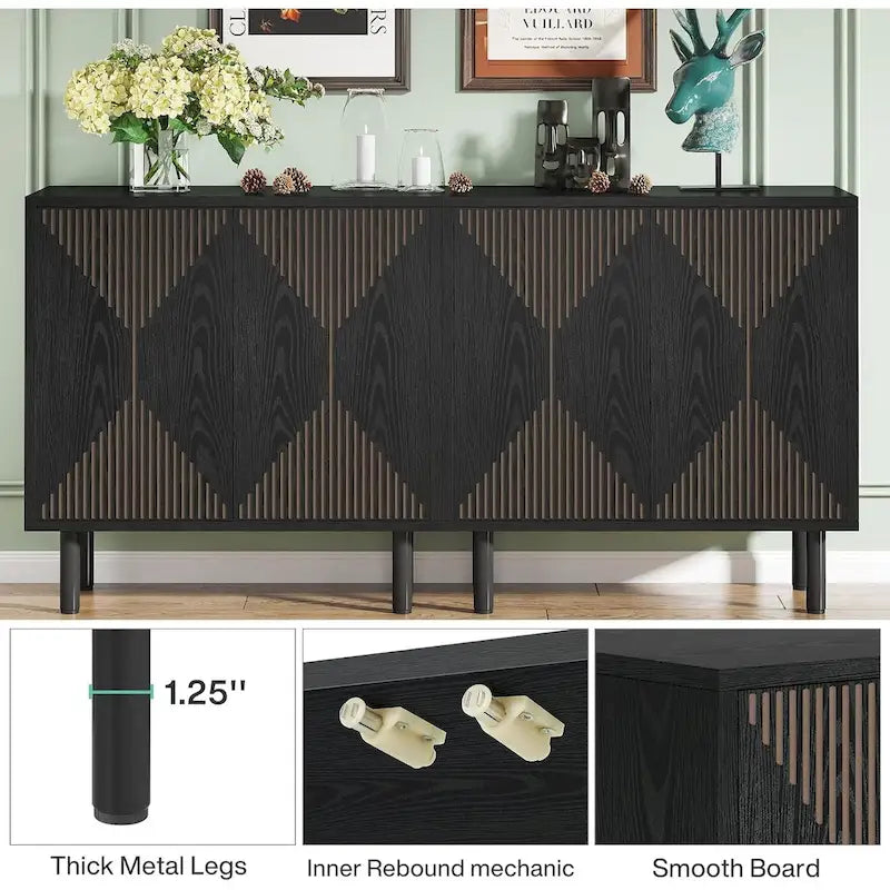 Mobile credenza a buffet da 58 pollici con ante, mobiletto indipendente