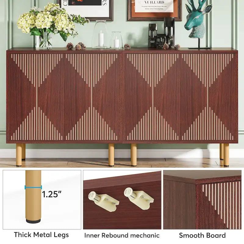 Mobile credenza a buffet da 58 pollici con ante, mobiletto indipendente