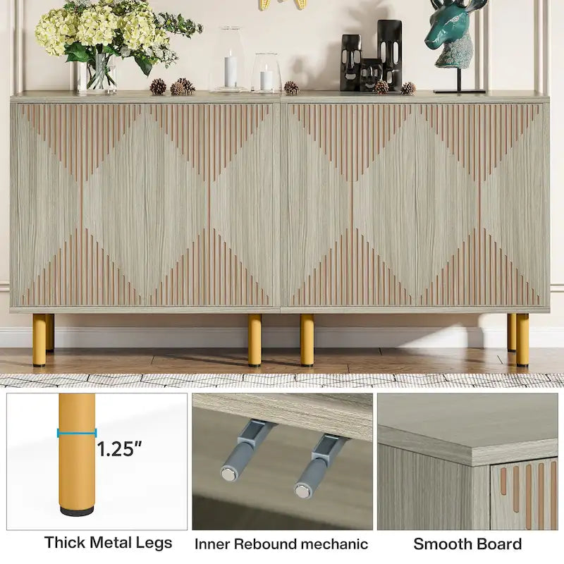 Mobile credenza a buffet da 58 pollici con ante, mobiletto indipendente