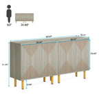 Mobile credenza a buffet da 58 pollici con ante, mobiletto indipendente