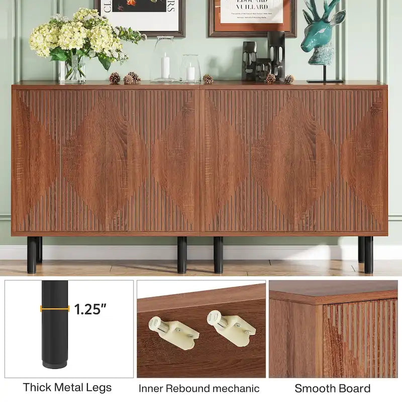 Mobile credenza a buffet da 58 pollici con ante, mobiletto indipendente