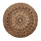 Tavolino/Pouf rotondo in abaca naturale intrecciato a mano di East at Main