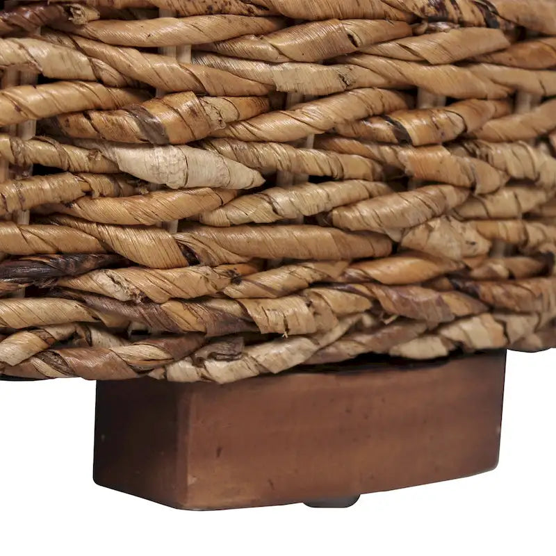 Tavolino/Pouf rotondo in abaca naturale intrecciato a mano di East at Main