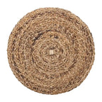 Tavolino/Pouf rotondo in abaca naturale intrecciato a mano di East at Main
