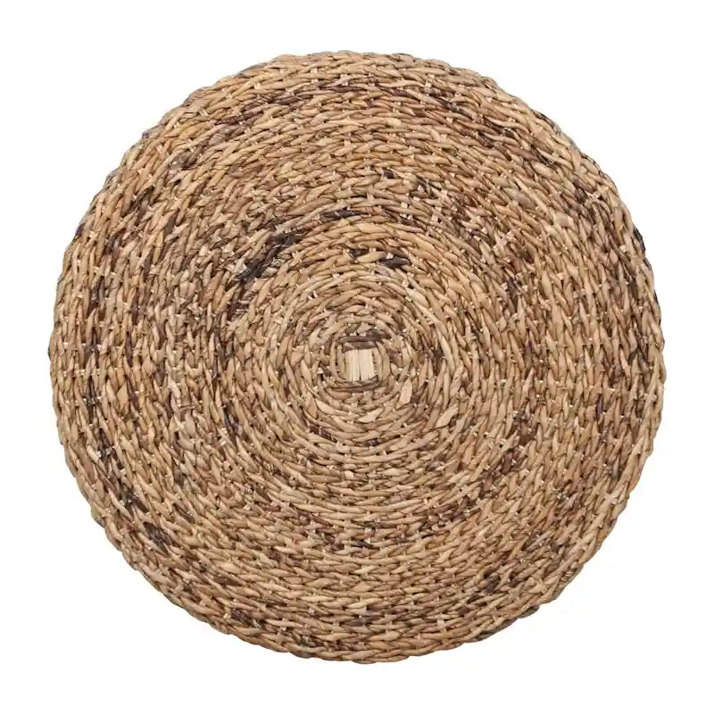 Tavolino/Pouf rotondo in abaca naturale intrecciato a mano di East at Main