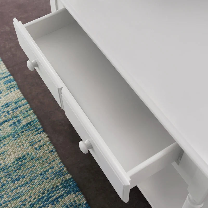 Leick Home Tavolino Consolle Stretto da Ingresso o Divano con Un Cassetto, Stile Costiero