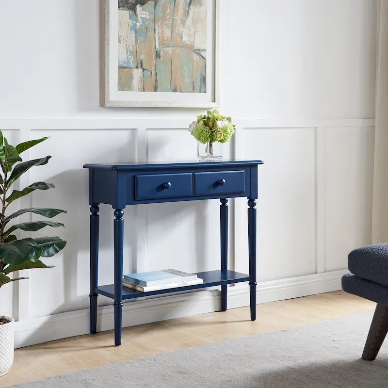 Leick Home Tavolino Consolle Stretto da Ingresso o Divano con Un Cassetto, Stile Costiero