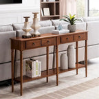 Leick Home Tavolino Consolle Stretto da Ingresso o Divano con Un Cassetto, Stile Costiero